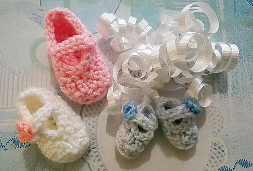 Miniature Baby's First Mary Jane Baby Booties photo 1