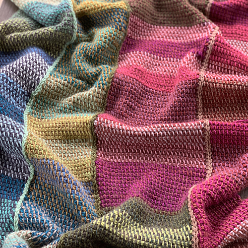 Ravelry Gradient Tunisian Temperature Blanket pattern by Amy Minard