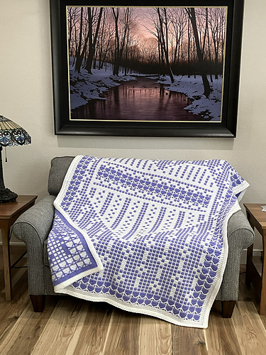 Mosaic Lace Heart Afghan