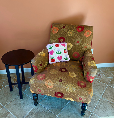 Spring Pillow: Tulip, Strawberry, and Heart