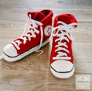 How to crochet converse on sale slippers