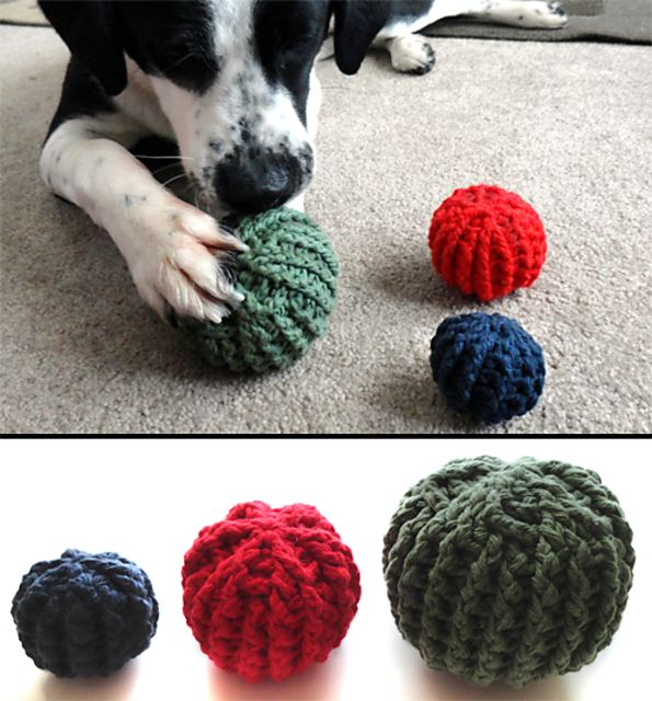 Ravelry Textured Ball Dog Toys pattern by Rachel Choi