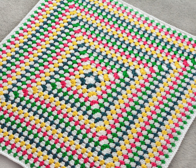 Solid Granny Square Blanket