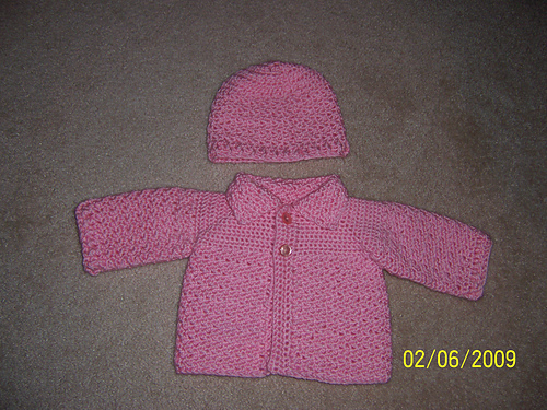 Suzie's Textured Baby Sweater and Hat photo 1