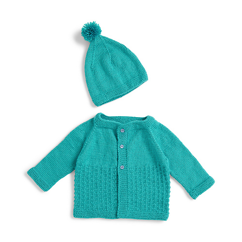 Yoke Baby Cardigan and Hat photo 1