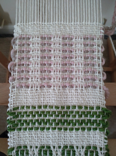 Eighth section in Fern (Dixon p138 top) and Ninth section in Peony & Oats (treadling based on Dixon 139 top)