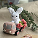 Flower truck with a bunny pattern