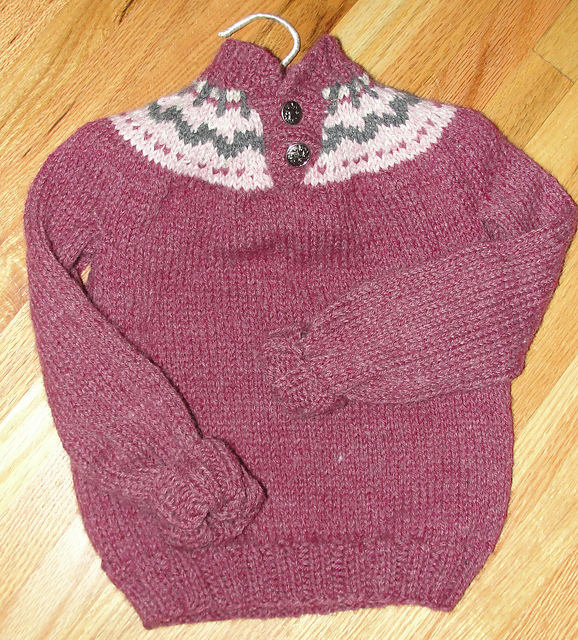 Ravelry Fair Isle Yoke Sweater with Henley Neck SO03 pattern by