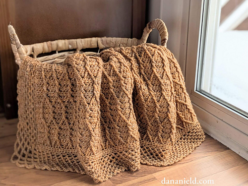 Golden Trellis Crochet Baby Blanket