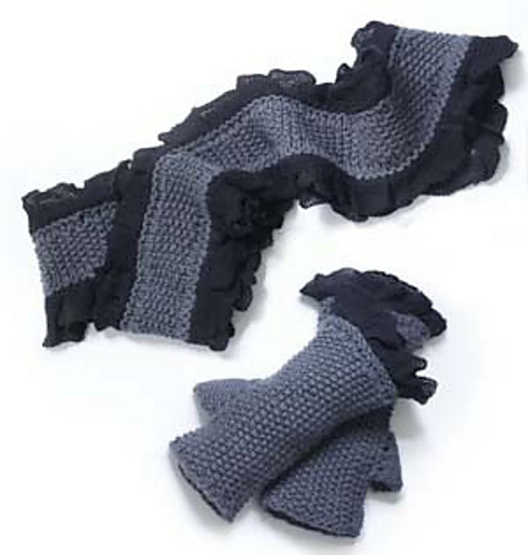 Ruffled Scarf and Wristers