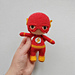 Hero in a red suit pattern 