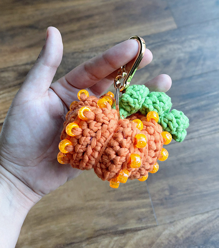 Beaded Pumpkin Keychain