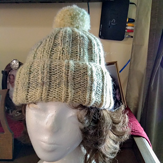 This is my keep me warm in the snow.  Great pattern to keep warm by and to stay on your head