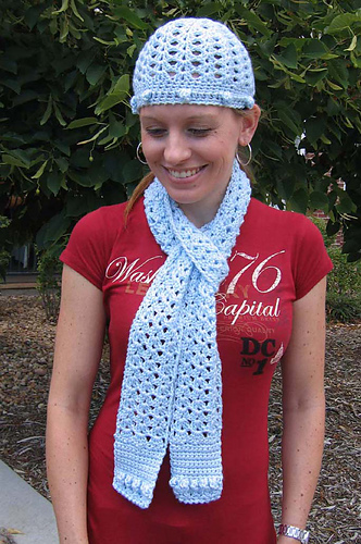 Lacy Shells and Bobbles Hat and Scarf Set photo 2
