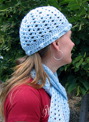 Lacy Shells and Bobbles Hat and Scarf Set photo 1