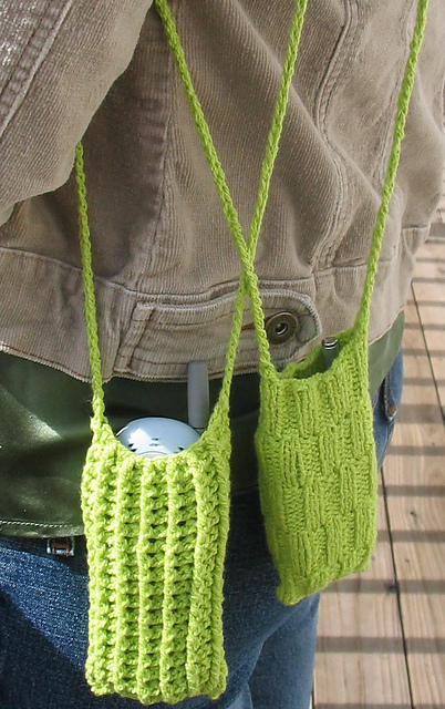 Knitted Cell Phone Holder Uncommon Goods Crossbody Woven Phone