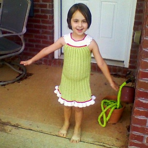 Ribbed Boatneck Dress with Shell/Picot Edging photo 5