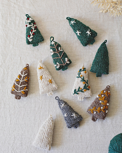 Cosy Christmas trees ornaments