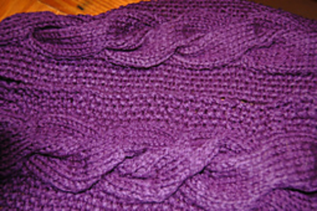 Moss Stitch and Cable Scarf