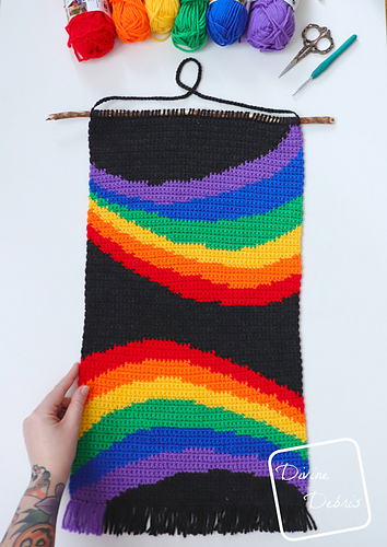 Rainbow Waves Wall Hanging