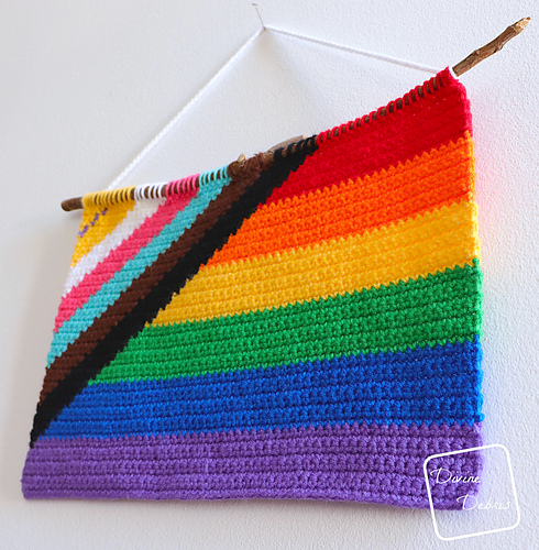 Ravelry: Progress Pride Flag Wall Hanging pattern by Divine Debris