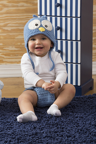 Cutie Blue Bird Hat & Diaper Cover photo 1