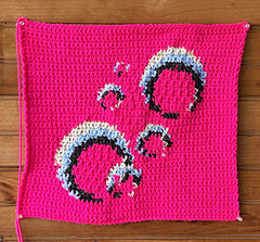 Pink, blue, and white bubble tapestry