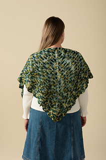 High Desert Shawl, knit in Smooshy Cahsmere, color Giddyup