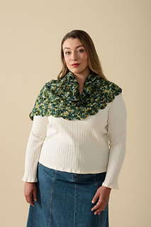 High Desert Shawl, knit in Smooshy Cahsmere, color Giddyup
