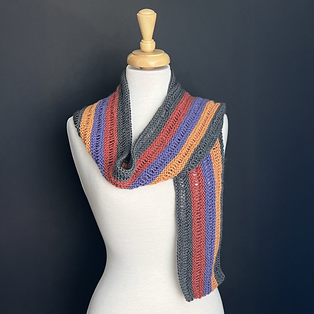 stripe scarf / ドット・ボーダー Ravelry: Drop Stitch Stripes Scarf pattern by Edie Eckman