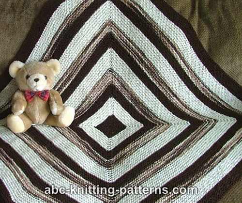 Square Stripes Garter Stitch Baby Blanket photo 1