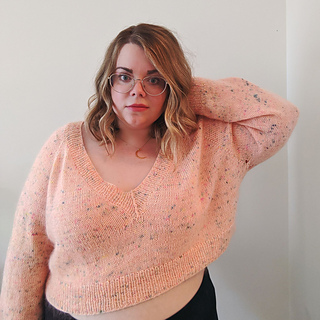 53.5" sweater on 48" bust (5.5" positive ease)
