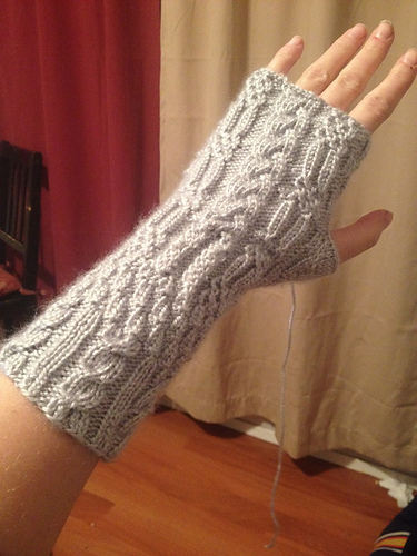 Bavarian Style Grey Fingerless Mittens photo 2