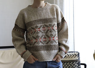 Size 1
with 33.5 cm / 13 ¼” positive ease
Isager yarn