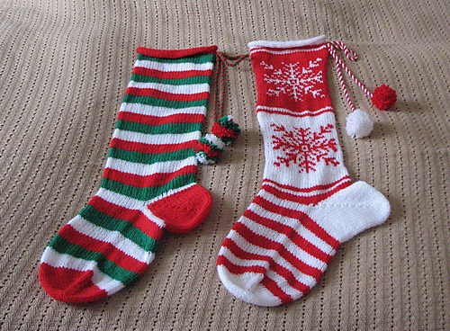 Christmas Stocking with Red and White Snowflakes photo 6