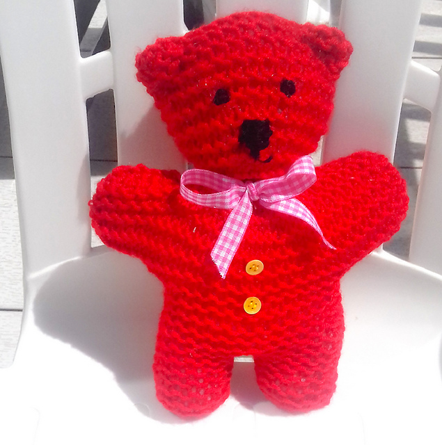 tiny red teddy bear