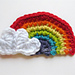 Rainbow with Heart Clouds Applique pattern 