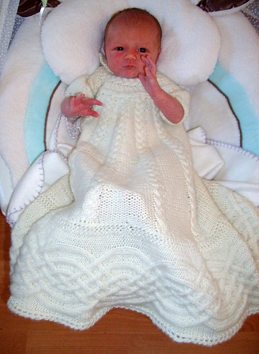 Cabled Yoke Christening Gown photo 6