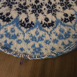 Close up on the modified chart for short rows on the back