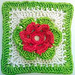 Multi colour flower blanket square pattern 