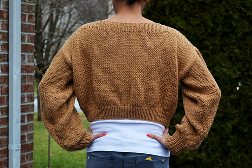 Cropped Boatneck Sweater - GirlMeetsYarn
