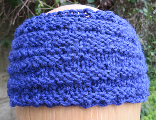 DK weight headband, showing textured pattern