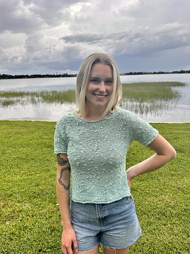 トップス Slub yarn ribbon design hand knit Ravelry: Slublime Tee pattern by Laura Dobratz