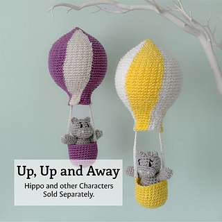 The balloons have been designed as part of the Up, Up and Away collection and the hippos as well as other characters can be added to personalise your design. 