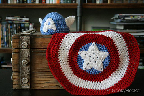 Captain America baby beanie & shield blanket photo 1