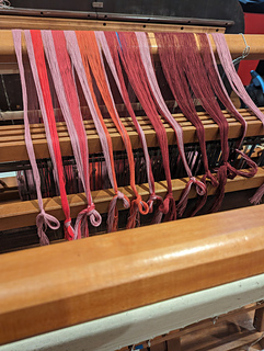 a pretty well behaved warp! although I could tell that I was tired when I wound it. there were some tangles.