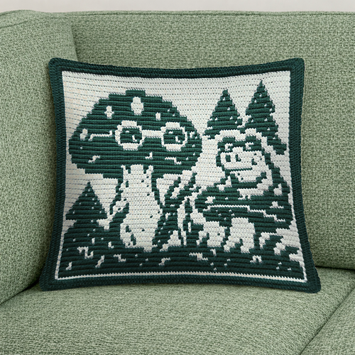 "I toadally see you!" Mosaic cushion motif