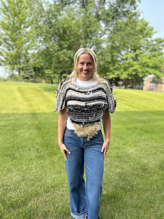 Fantasy Yarn Poncho without Tassels