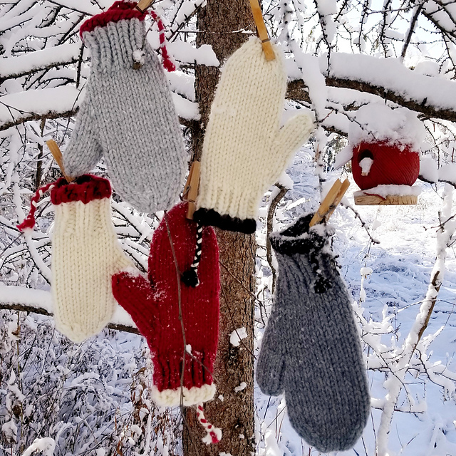 Frosty Morn Mittens for Adults