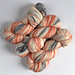 Deep Coral, Gray and White Extrafine Merino Superwash Sock Yarn